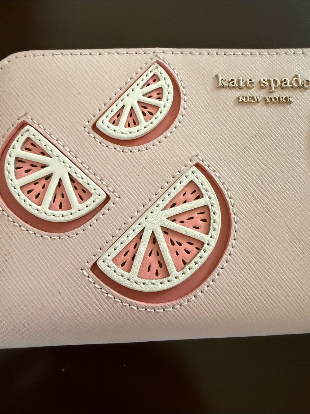 kate spade Pale Pink Zip-around Wallet w/ Citrus Appliqué - *NWT - Picture 6 of 12